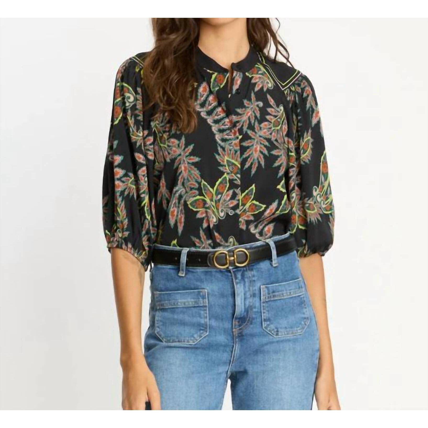 New Caballero Juliette Top In Paisley Floral